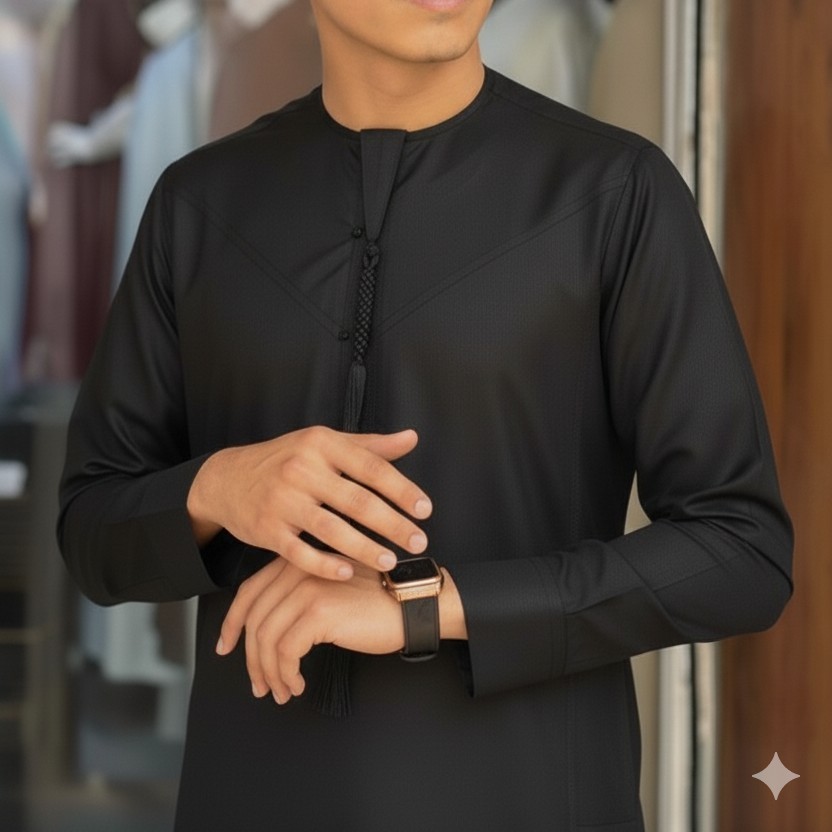 القميص الإماراتي الأصلي موديل 2026 كتان خلية النحل